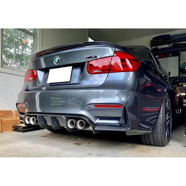 BMW F80 M3 & F82 M4 V Style Carbon Fiber Rear Diffuser (2015–2020) - JGMODS - Exterior